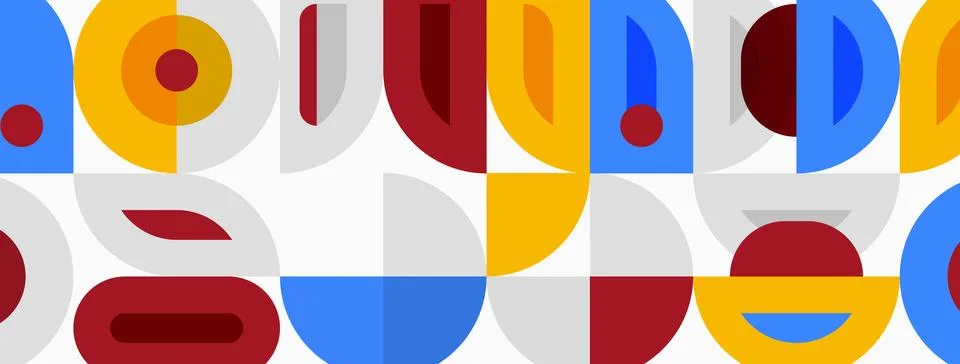 Abstract geometric pattern. Colorful shapes repeat, creating playful visual 스톡 일러스트