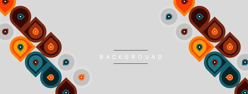 Abstract geometric pattern. Colorful shapes repeat, creating symmetrical bo.. 스톡 일러스트