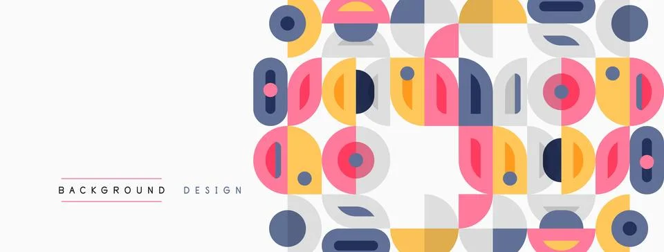 Abstract geometric pattern. Colorful shapes overlap creating modern design. Illustrazione stock