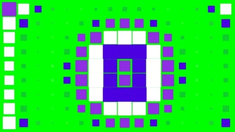 Abstract geometric pattern with colorful squares on a bright green background Stock Footage 340267367