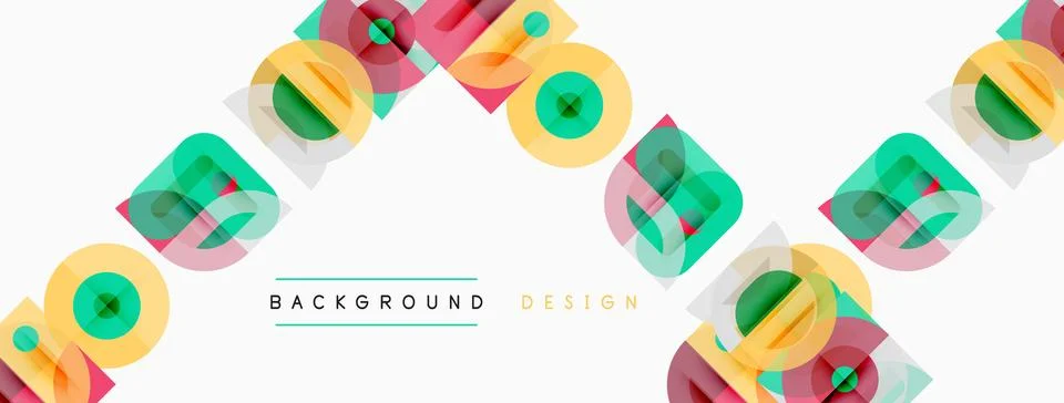 Abstract geometric pattern. Colorful squares overlap creating dynamic visual Stock Illustration