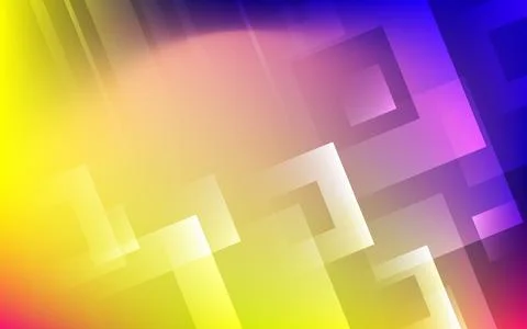 Abstract geometric pattern with colorful squares and yellow purple gradient. Stock Illustration