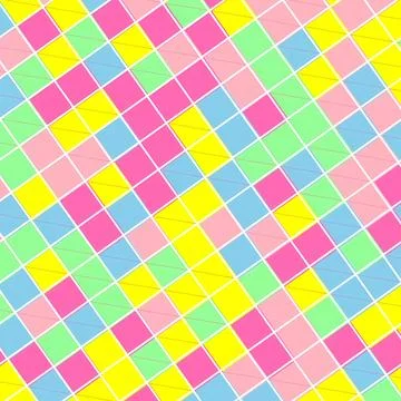 Abstract Geometric Pattern of Colorful Squares in Diagonal Grid 스톡 일러스트