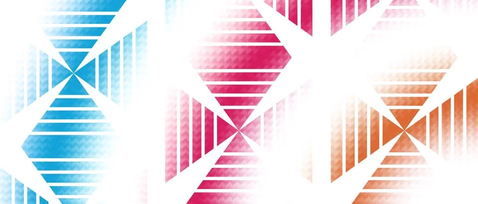 Abstract Geometric Pattern with Colorful Striped Stars Stock Illustration