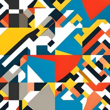 Abstract geometric pattern with colorful style, with AI Generated Stock Illustration