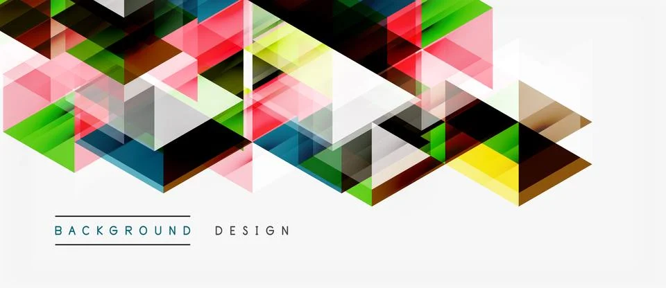 Abstract geometric pattern. Colorful triangles create dynamic visual texture. Stock Illustration