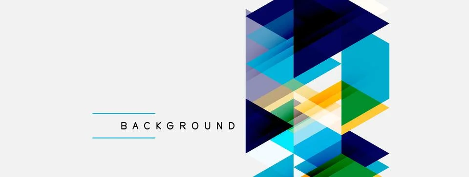 Abstract geometric pattern. Colorful triangles overlap creating dynamic visua 스톡 일러스트