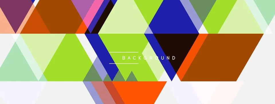 Abstract geometric pattern. Colorful triangles overlap, creating dynamic visu Stockillustratie
