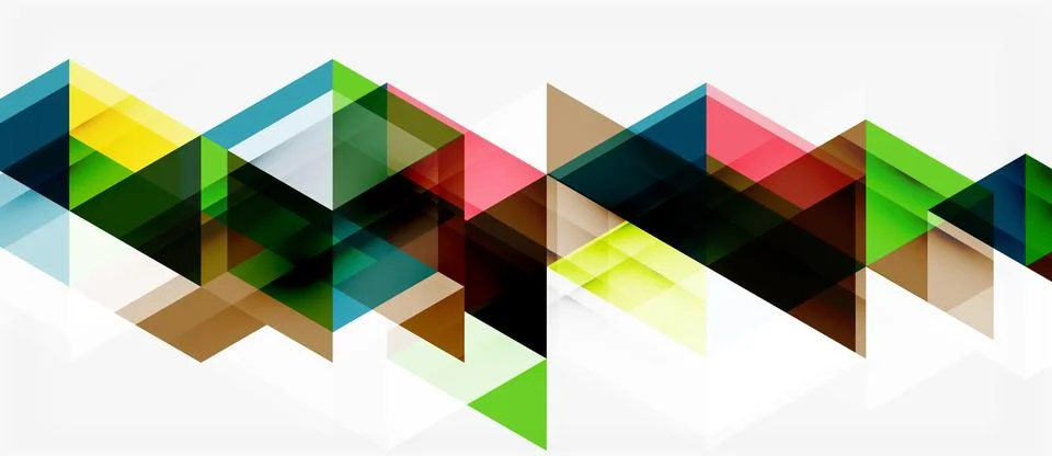 Abstract geometric pattern. Colorful triangles overlap creating dynamic visua イラスト素材