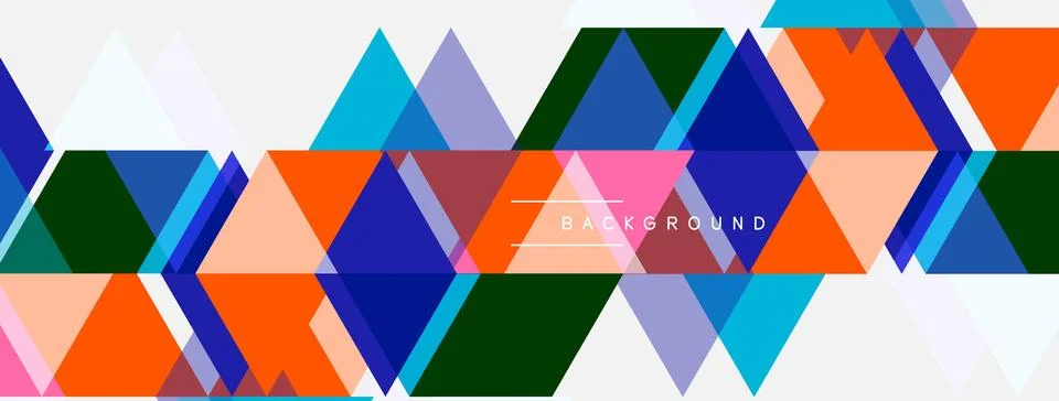 Abstract geometric pattern. Colorful triangles, squares create dynamic visual Stock Illustration