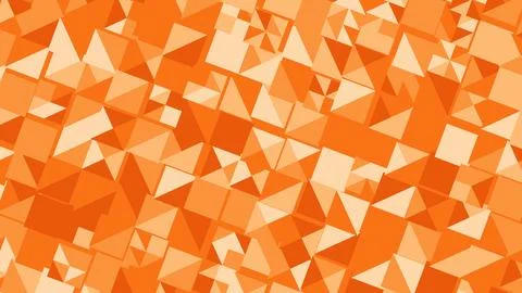 Abstract geometric pattern composed of orange and light peach triangles formi Stock Illustration