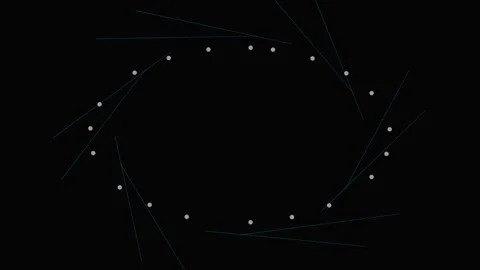Abstract geometric pattern composed of white dots and fine intersecting lines Stock Footage 339617324