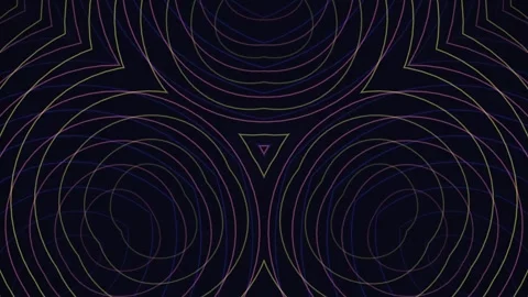 Abstract Geometric Pattern with Concentric Circles and Triangle Stock Footage 331483186