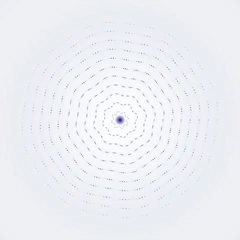 Abstract Geometric Pattern of Concentric Circles and Dots on White Background Stock Footage 347259639