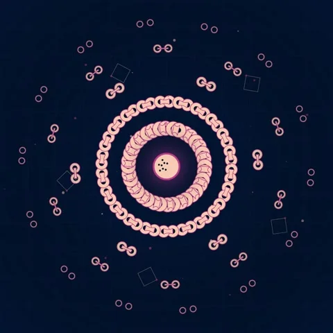 Abstract Geometric Pattern of Concentric Circles and Dots Stock Footage 347810151