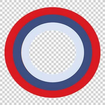 Abstract geometric pattern of concentric circles in red, white, and blue co.. Stock Illustration