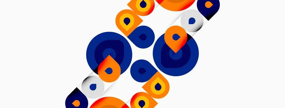 Abstract geometric pattern. Concentric circles overlap, creating dynamic visu Stock Illustration