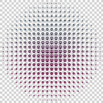 Abstract geometric pattern with concentric circles in gradient colors and thin Illustrazione stock