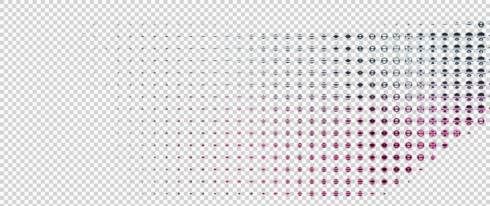 Abstract geometric pattern with concentric circles and radial lines in pink and Illustrazione stock