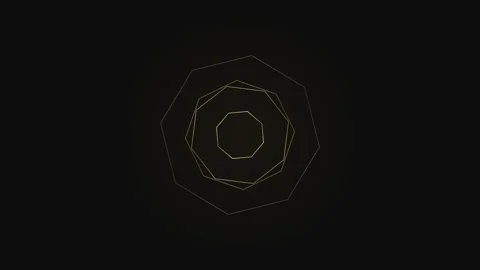 Abstract geometric pattern of concentric dashed lines on a black background Stock Footage 339618770