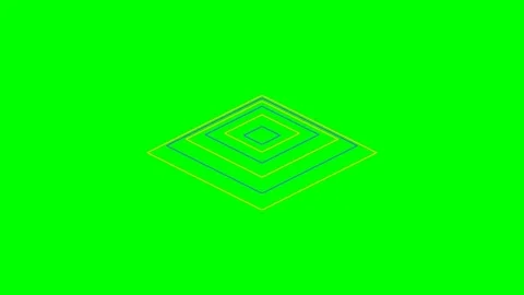 Abstract geometric pattern with concentric diamond shapes on green screen Stock Footage 341839306
