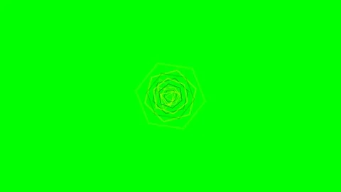 Abstract geometric pattern of concentric hexagons on a vivid green background Stock Footage 340905073