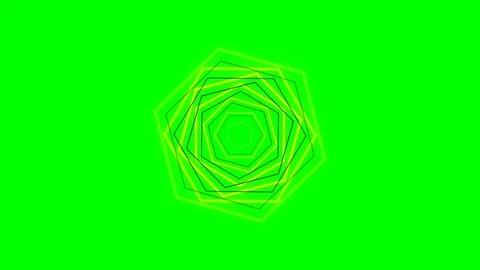 Abstract geometric pattern of concentric hexagons on a vivid green background Stock Footage 341839850