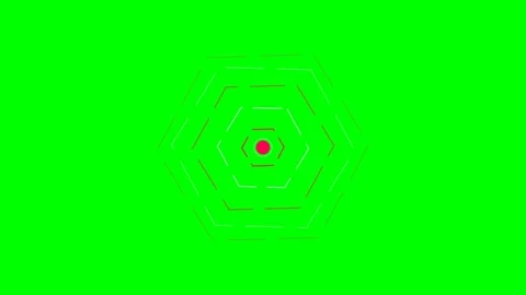 Abstract geometric pattern with concentric pentagons on a green background Stock Footage 340266338