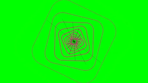 Abstract geometric pattern with concentric squares on a bright green backgrou Stock Footage 340266591