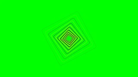 Abstract geometric pattern of concentric squares on a vibrant green backgroun Stock Footage 340900794