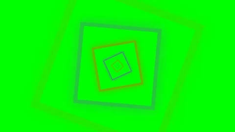 Abstract geometric pattern with concentric squares on a bright green backdrop Stock Footage 340903353