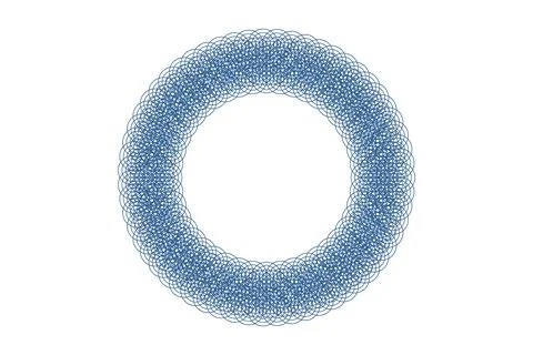 Abstract Geometric Pattern Consisting of Interlaced Blue Circular Lines on .. Stock Illustration