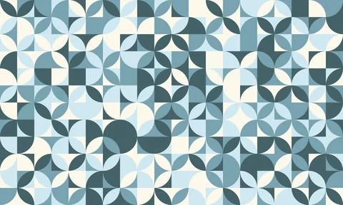 Abstract geometric pattern in cool blues and whites.  Modern, seamless desi.. 库存插图