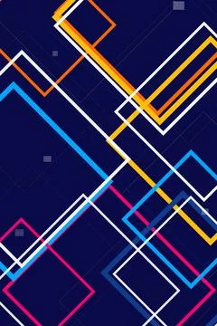 An abstract geometric pattern of corridor-like arrow shapes and frames in v.. Stock Illustration