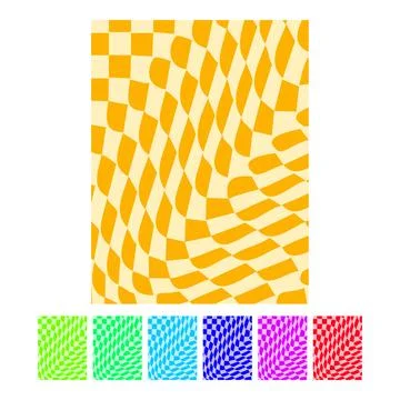 Abstract geometric pattern creating optical illusion with red squares Stock Illustration
