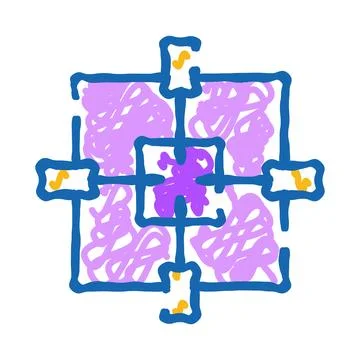 Abstract geometric pattern creating symmetrical puzzle design Stock Illustration