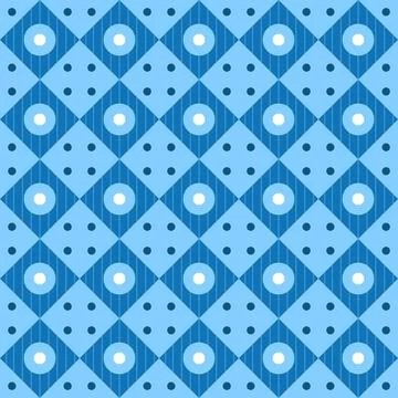 Abstract geometric pattern with cubes and circles in blue colors Illustrazione stock