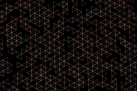 Abstract geometric pattern of cubes and lines on black background Stock Illustration