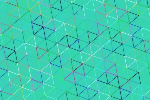 Abstract geometric pattern with cubes and lines in green Stock Illustration