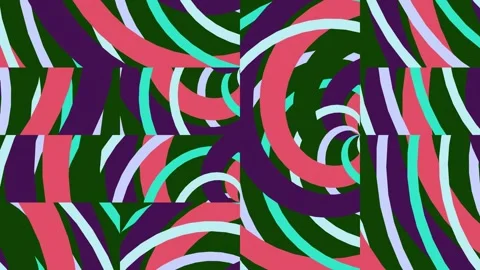 Abstract Geometric Pattern with Curved Lines and Bold Color Blocks Stock Footage 331905259