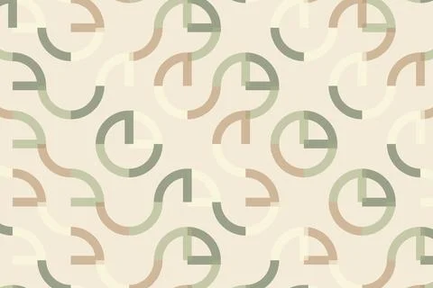Abstract geometric pattern with curved shapes in pastel colors Stock Photos