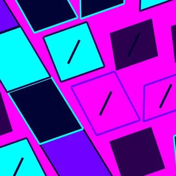 Abstract Geometric Pattern with Cyan, Purple and Dark Blue Rectangles on Stock Illustration