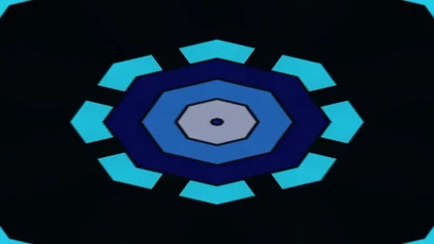 Abstract geometric pattern with dark background and vibrant blue corners Stock Footage 345651987