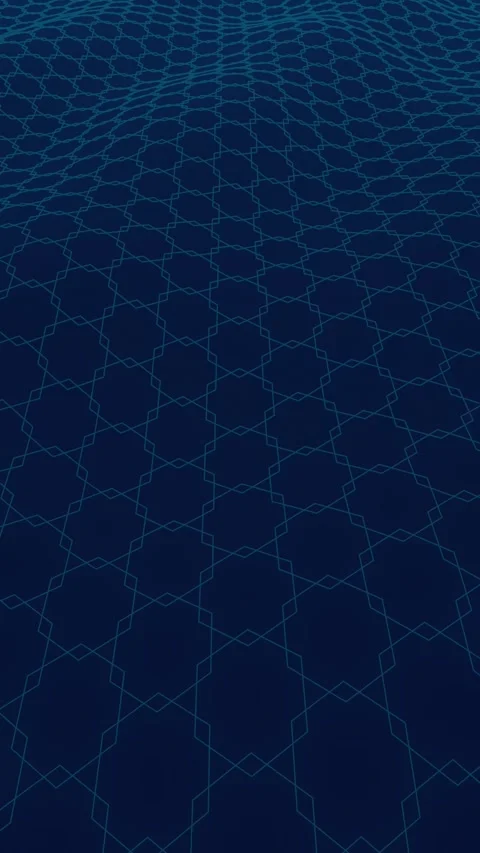 Abstract geometric pattern on dark blue background, digital art perspective Stock Footage 340229678