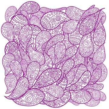 Abstract geometric pattern. dark purple sperm shapes on background. Random la Stock Illustration