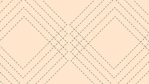 Abstract Geometric Pattern With Dashed Lines and Diamond Shapes on Beige Ba.. Stock Illustration