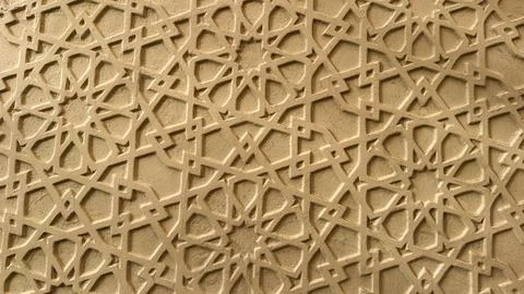 Abstract Geometric Pattern on Decorative Wall 写真素材