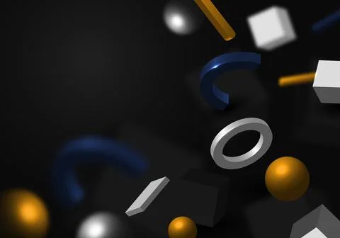 Abstract geometric pattern design decorative artwork with metallic style. Stock-Illustration