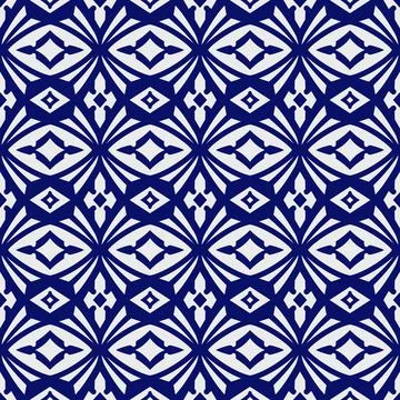 Abstract Geometric Pattern Design (Navy, White) Stock Illustration