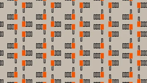 Abstract Geometric Pattern Design with Orange and Black Accents. Stock Footage 325400069